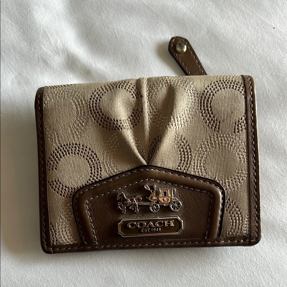 Coach Brown and Tan Wallet - Picture 1 of 6